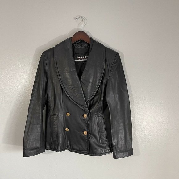 Wilson's Leather Womens Black Leather Biker Moto Jacket Size S Motorcycle - Picture 9 of 9